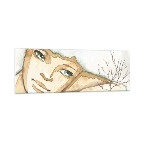 Glass picture - Tree of Poetry Springs from Silence - 90x30 cm