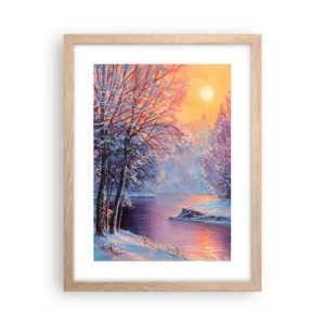 Poster in light oak frame - Colours of Winter - 30x40 cm