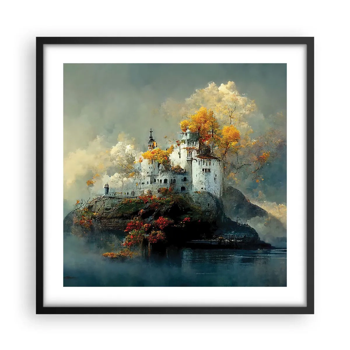Poster in black frame - Beginning of a Romantic Tale - 50x50 cm