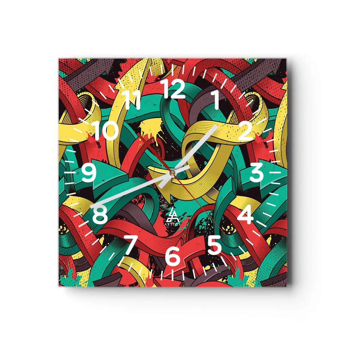 Wall clock - Clock on glass - Which Way? - 40x40 cm