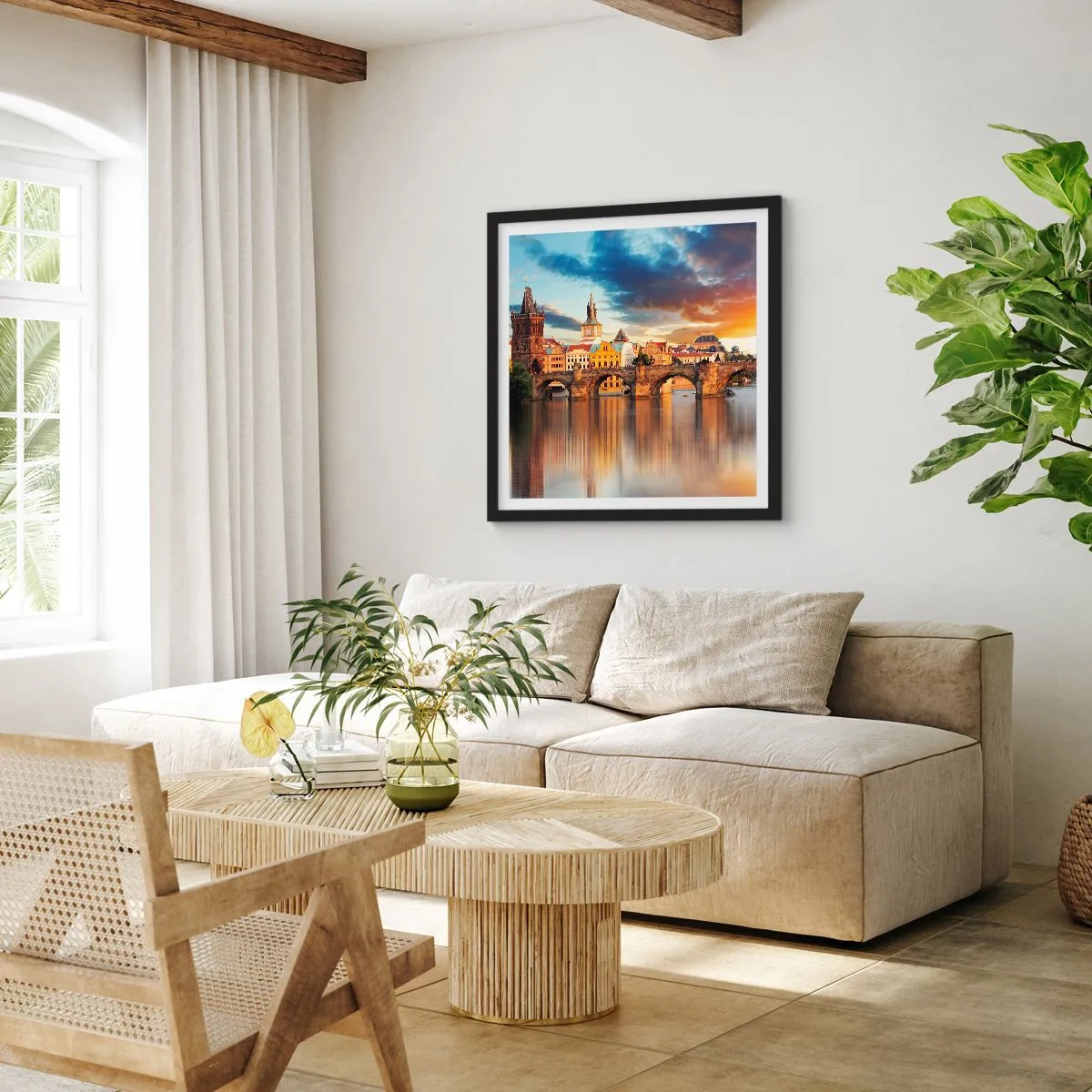 Poster in black frame - Beautiful Prague - 60x60 cm