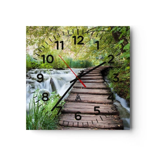 Wall clock - Clock on glass - Not Such Quiet Water - 30x30 cm