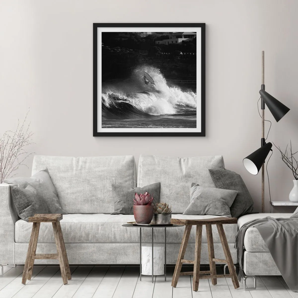 Poster in black frame - Challenge Accepted! - 40x40 cm