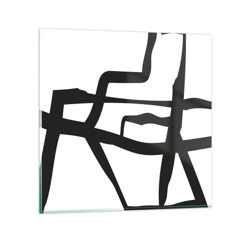 Glass picture - Black and White Construction - 70x70 cm