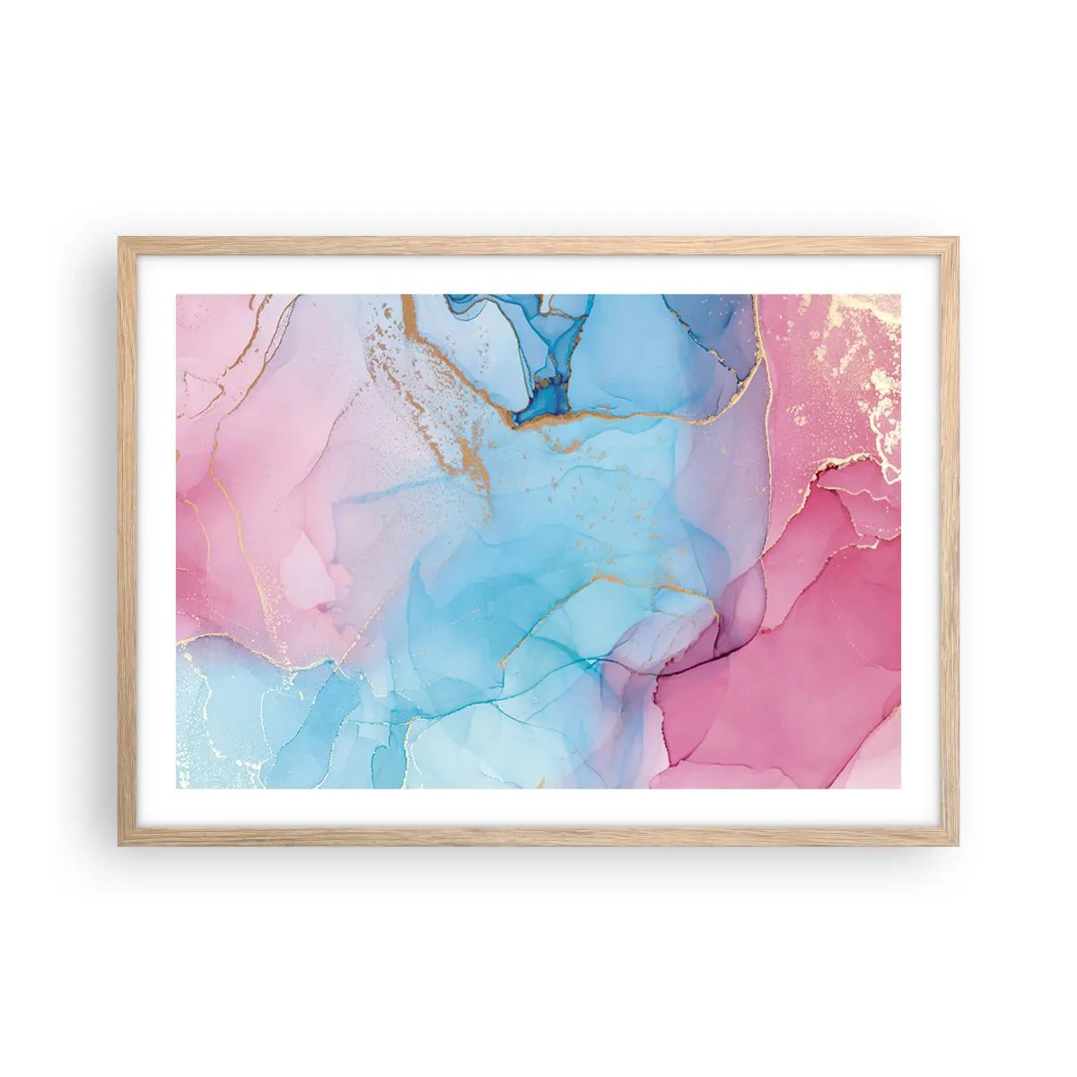 Poster in light oak frame - Encounter and Permeation - 70x50 cm