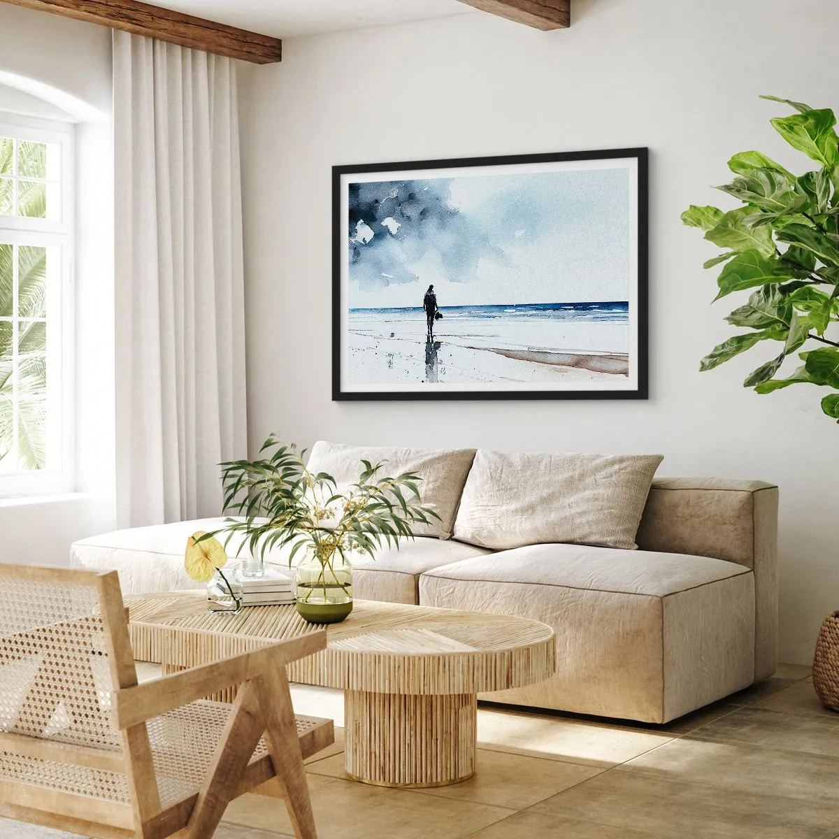 Poster in black frame - Conversation with the Sea - 70x50 cm