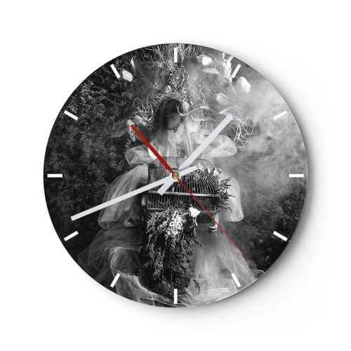 Wall clock - Clock on glass - Mother Nature - 40x40 cm