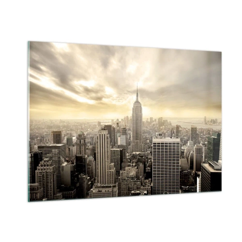 Glass picture - New York Woven in Grey - 100x70 cm