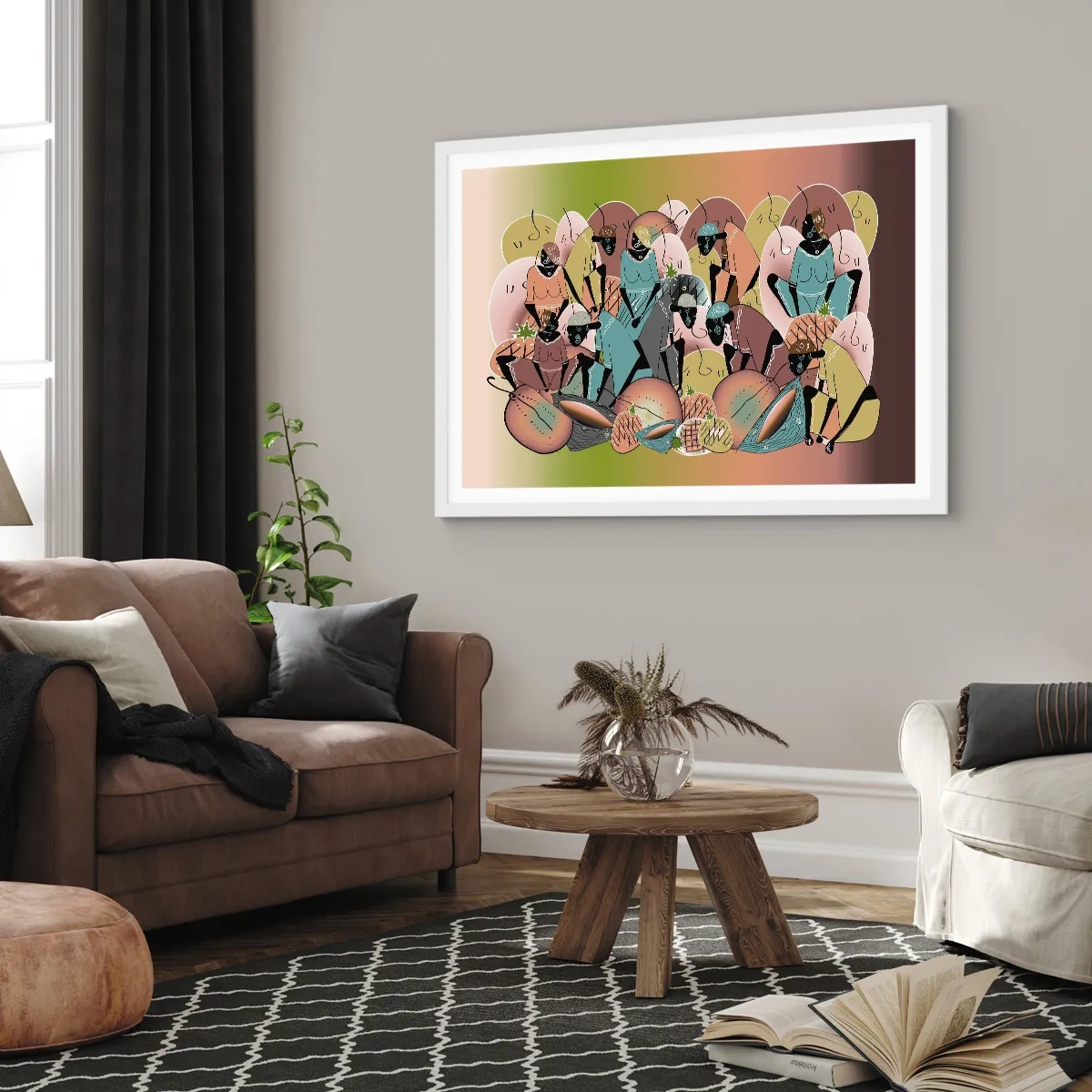 Poster in white frmae - Big Holiday Is Coming - 40x30 cm