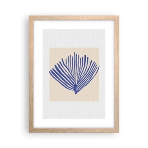 Poster in light oak frame - Blue Fan - 30x40 cm