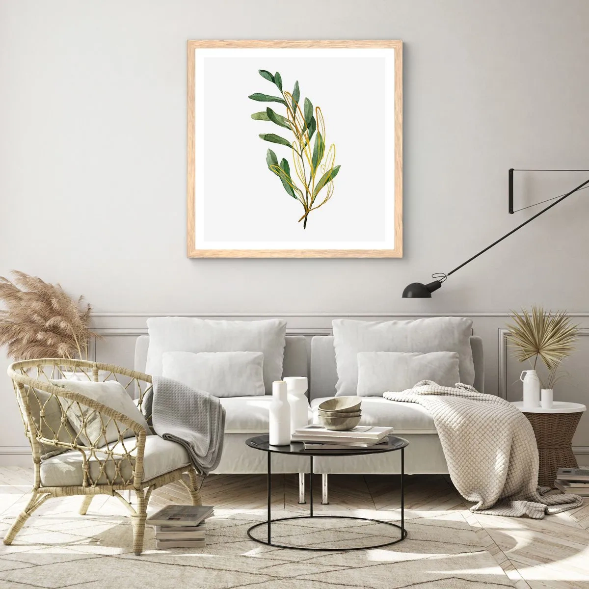 Poster in light oak frame - All that Is Good - 50x50 cm