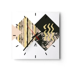 Wall clock - Clock on glass - Not So Straightforward - 40x40 cm
