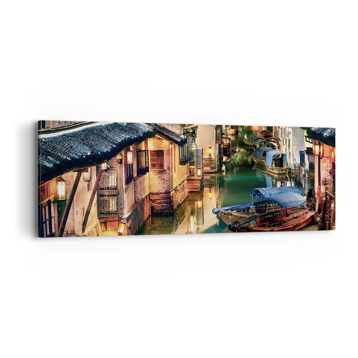 Canvas picture - Evening on a Chinese Street - 90x30 cm