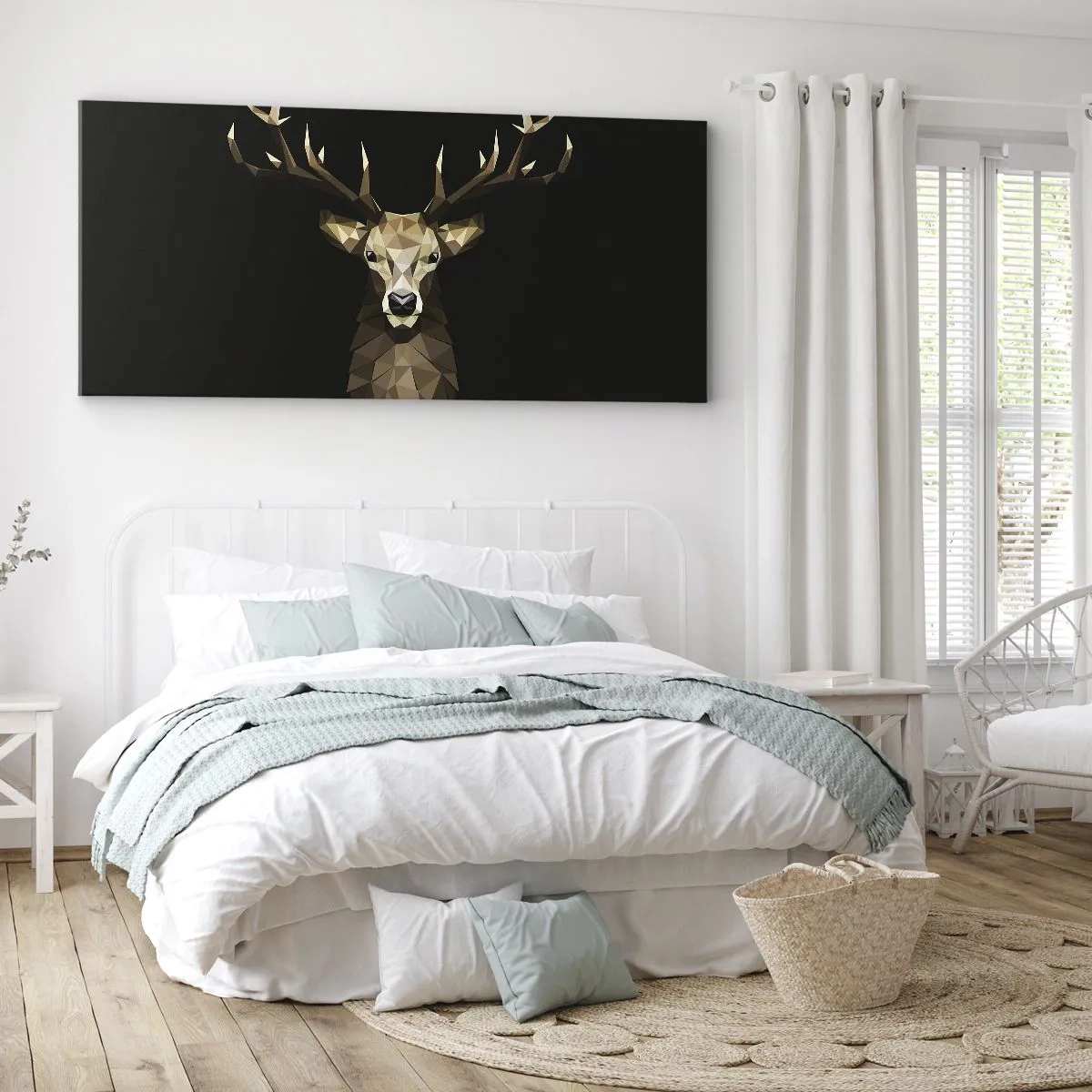 Canvas picture - Cubist Deer - 90x30 cm