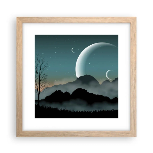 Poster in light oak frame - Carnival of a Starry Night - 30x30 cm