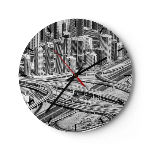 Wall clock - Clock on glass - Dubai - Impossible City - 40x40 cm