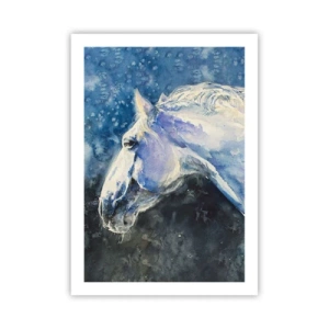 Poster - Portrait in Blue Light - 50x70 cm