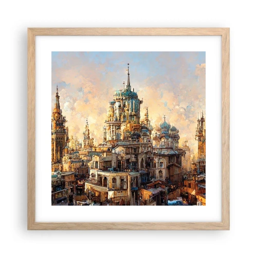 Poster in light oak frame - City of Cities - 40x40 cm