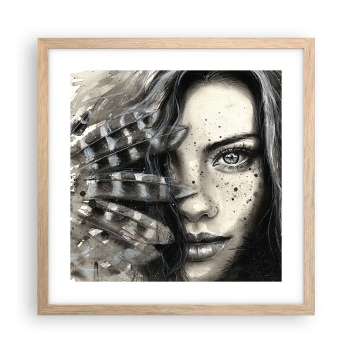 Poster in light oak frame - Wild Beauty - 40x40 cm