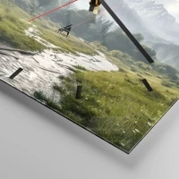 Clock face with lines