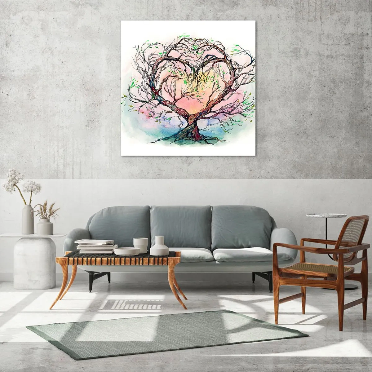 Glass picture - Together Against the Wind - 70x70 cm