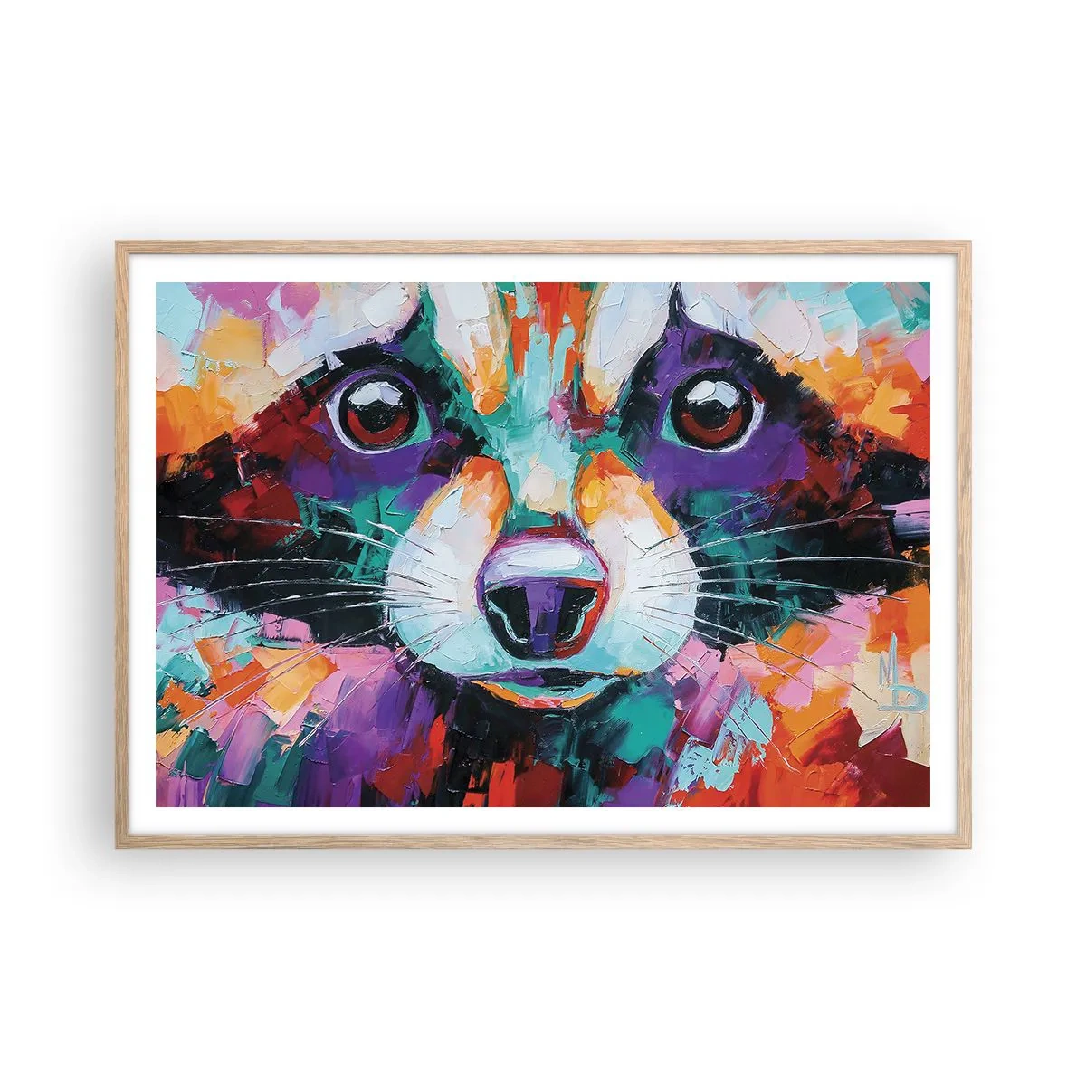 Poster in light oak frame - Only Good Emotions - 100x70 cm