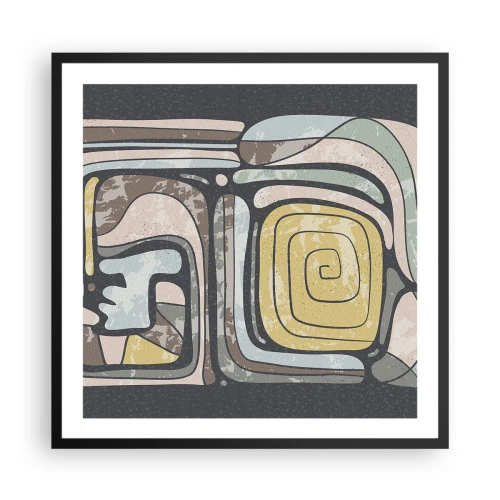 Poster in black frame - Abstract in Precolumbian Style  - 60x60 cm