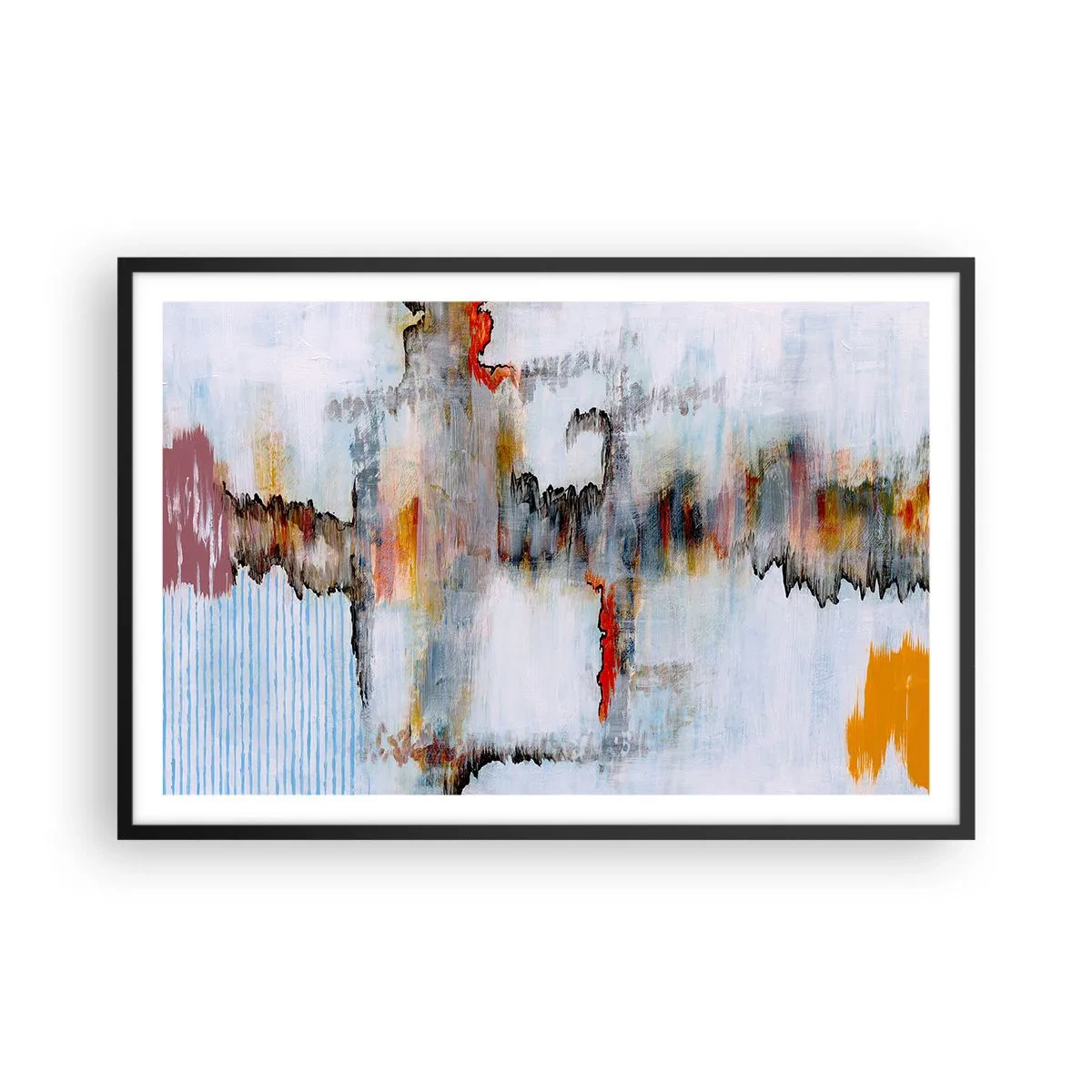 Poster in black frame - With a Stick on Water - 91x61 cm