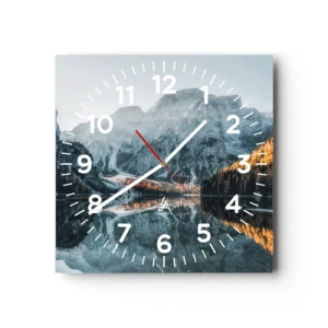 Wall clock - Clock on glass - Mirror Landscape - 30x30 cm