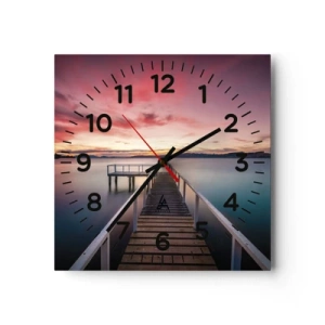 Wall clock - Clock on glass - Mild Flame of an Evening - 40x40 cm