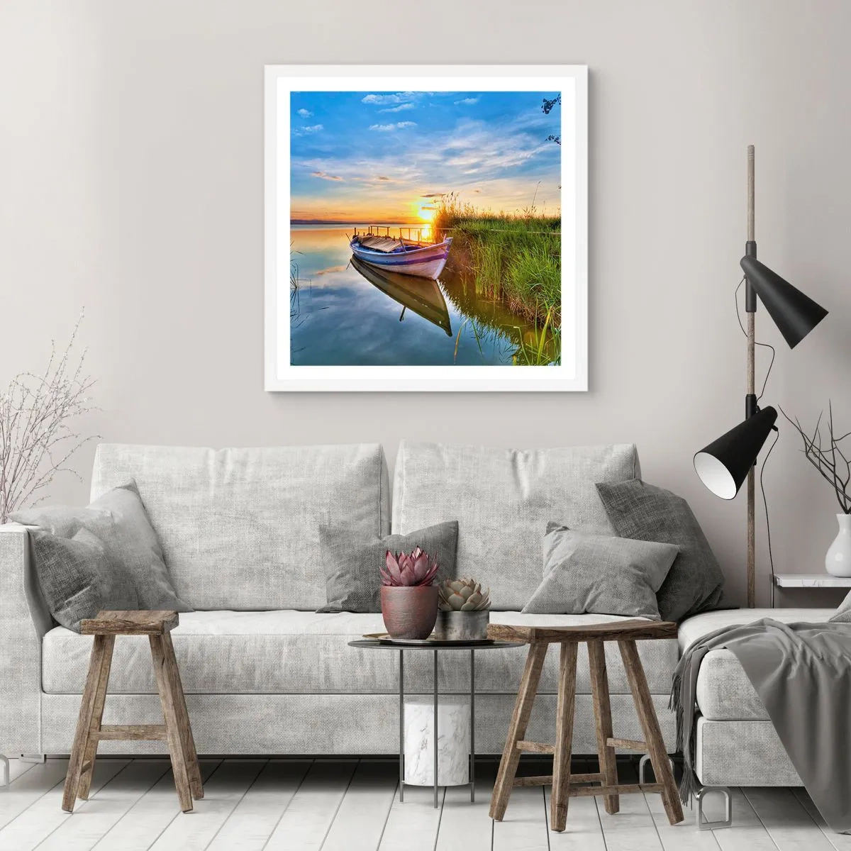 Poster in white frmae - Bay of Fulfilled Dreams - 40x40 cm