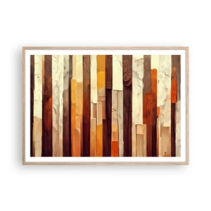 Poster in light oak frame - Anthem of Forest Birds - 100x70 cm