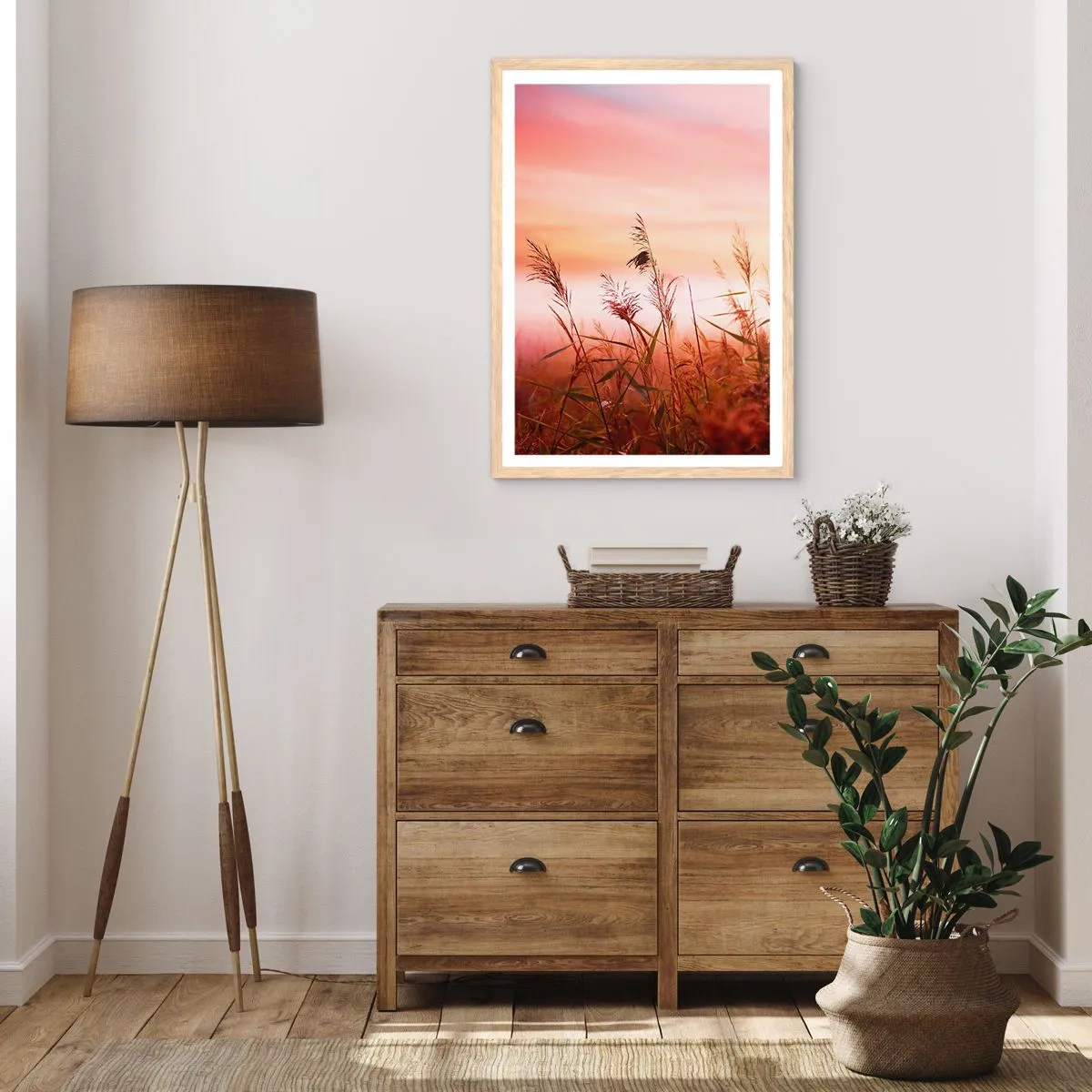 Poster in light oak frame - Blowing in the Wind - 30x40 cm