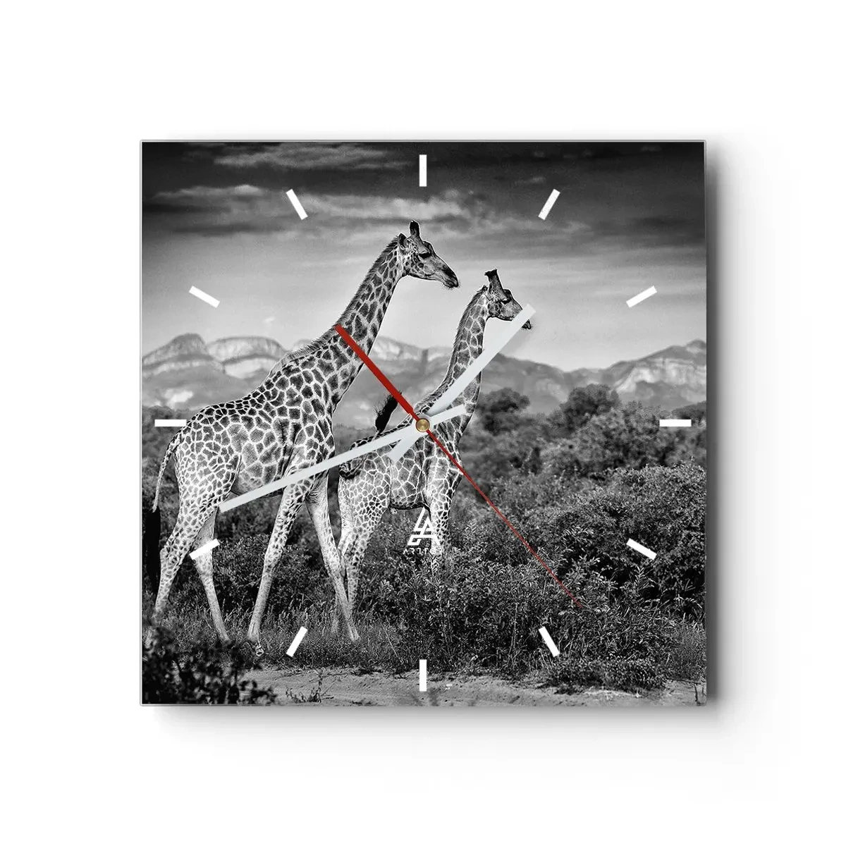 Wall clock - Clock on glass - Higher Spheres in Africa - 30x30 cm