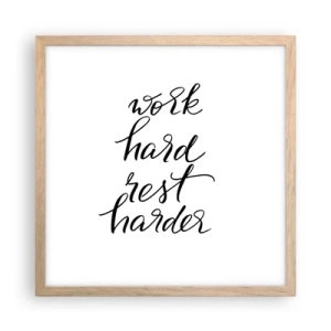 Poster in light oak frame - Life  Balance - 40x40 cm