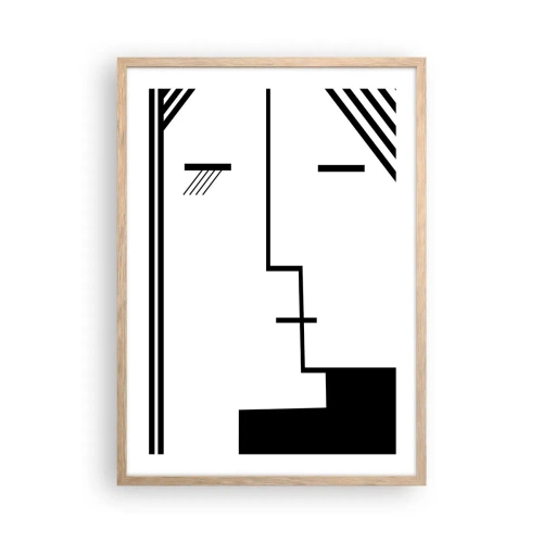 Poster in light oak frame - Simply a Kiss - 50x70 cm