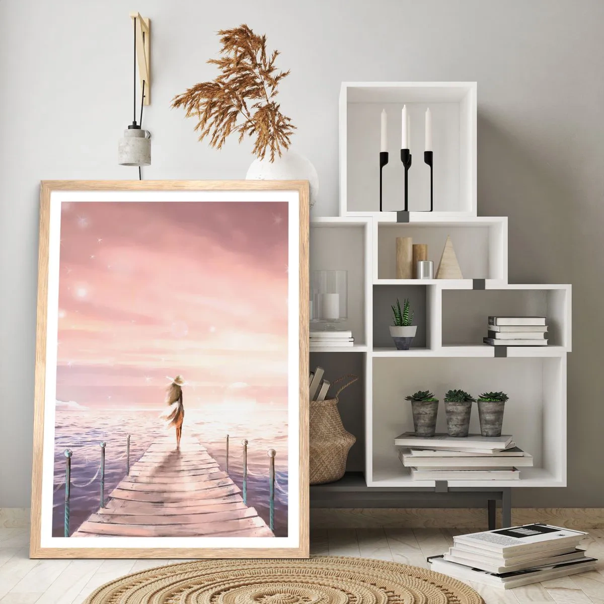 Poster in light oak frame - In a Dream World - 30x40 cm