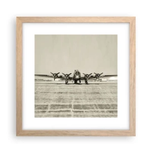 Poster in light oak frame - Ready as Always - 30x30 cm