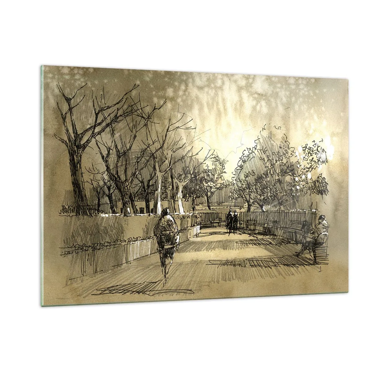 Glass picture - Moment Stopped with a Feather - 120x80 cm