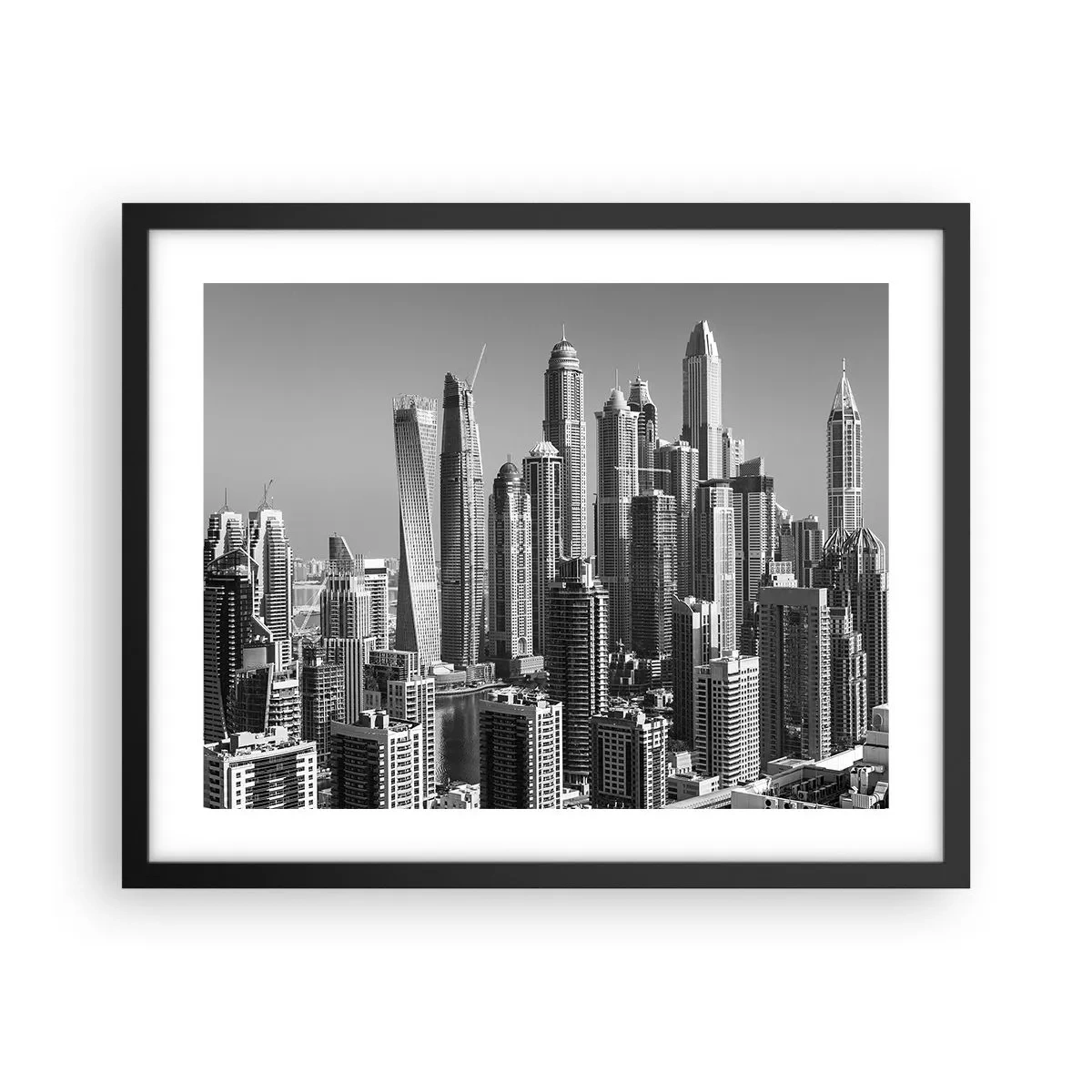 Poster in black frame - City over a Desert - 50x40 cm