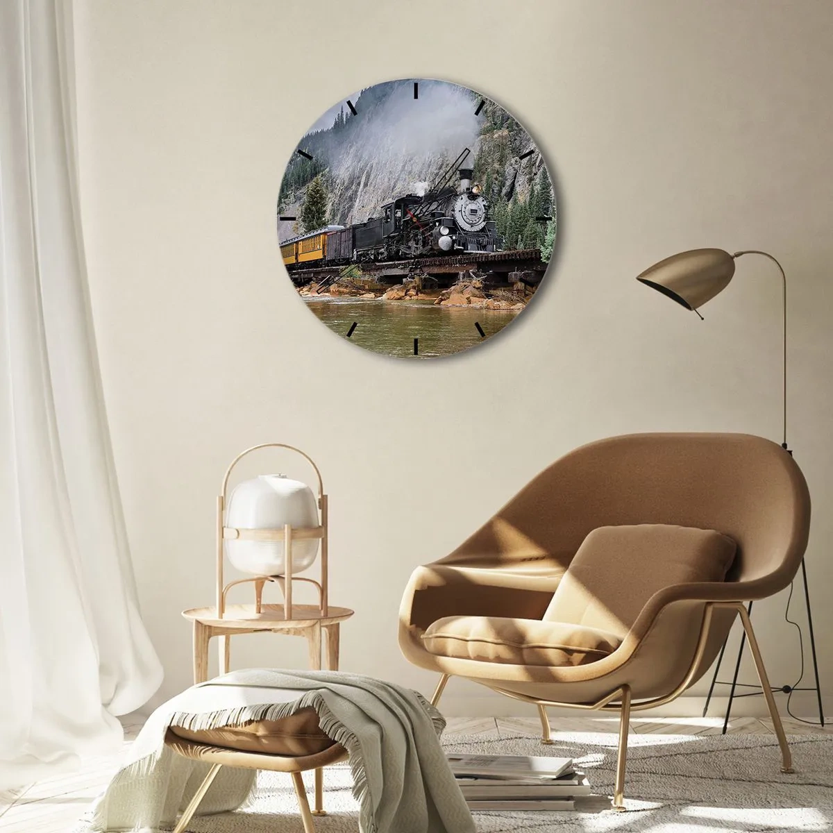 Wall clock - Clock on glass - Where Are You off to? - 40x40 cm