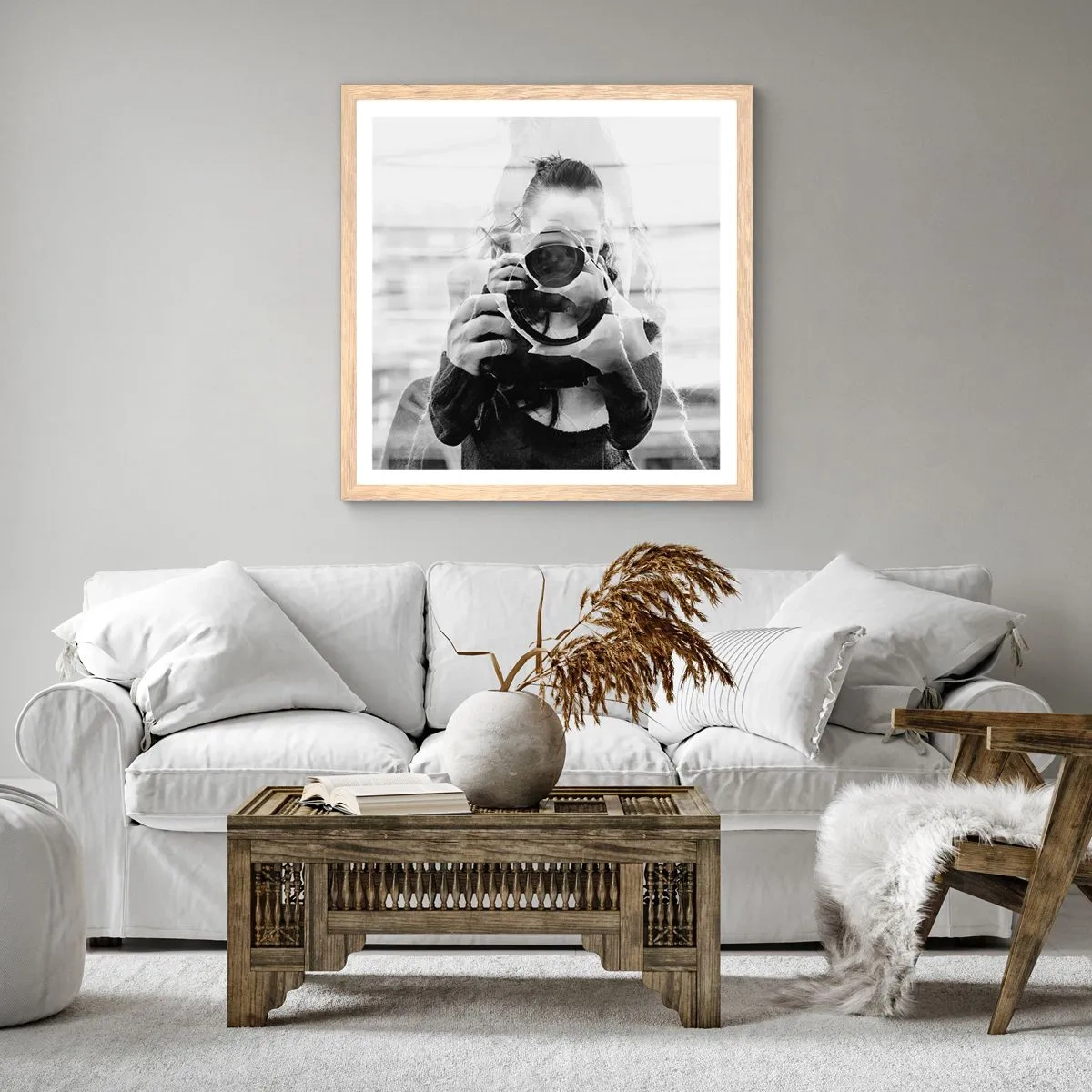 Poster in light oak frame - Creator and the Creation - 30x30 cm
