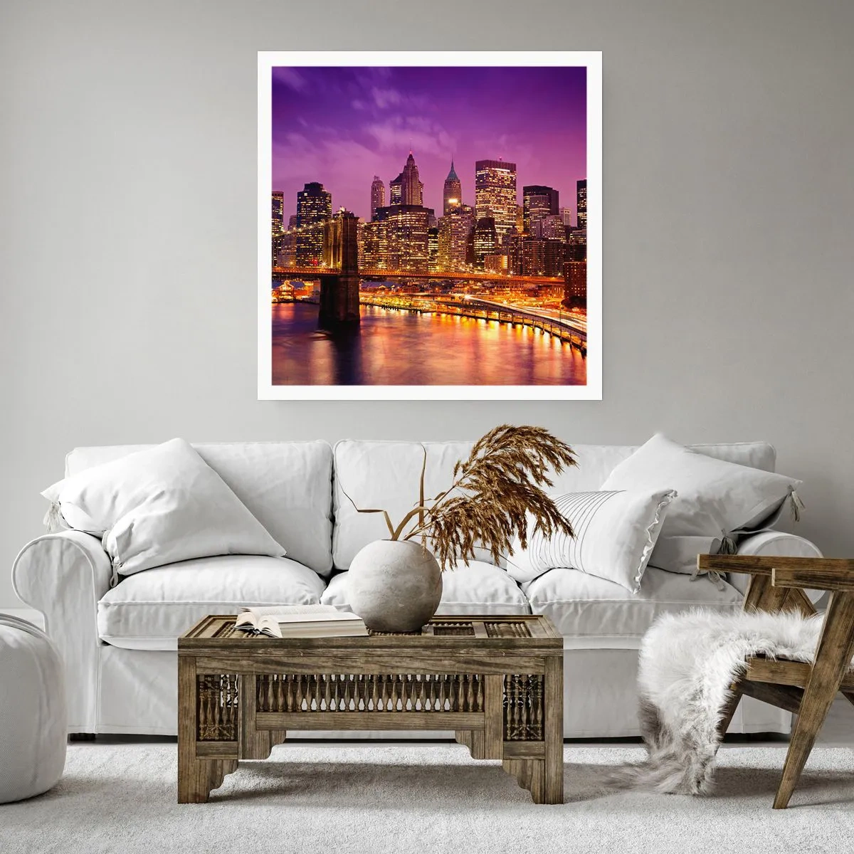 Poster - Violet and Gold Manhattan - 40x40 cm