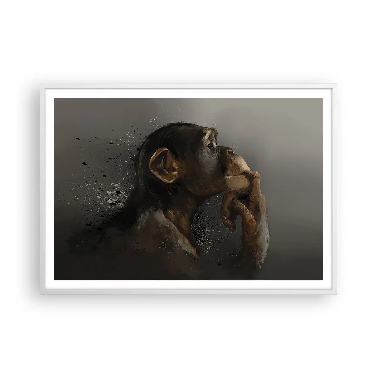 Poster in white frmae - Certainly a Thinker - 100x70 cm