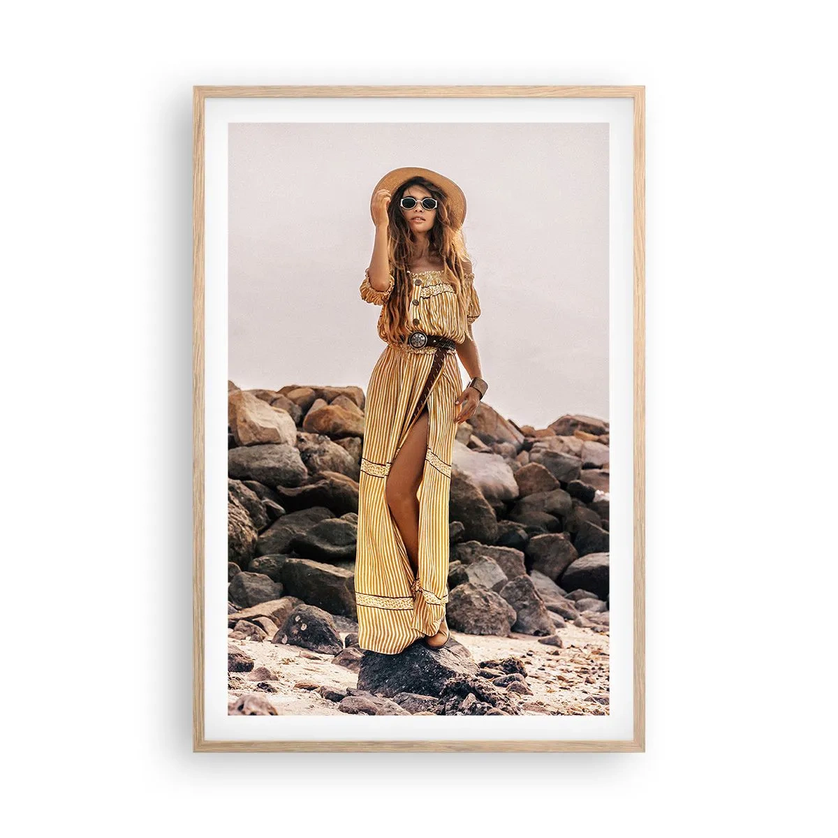Poster in light oak frame - The Magic of Stones - 61x91 cm