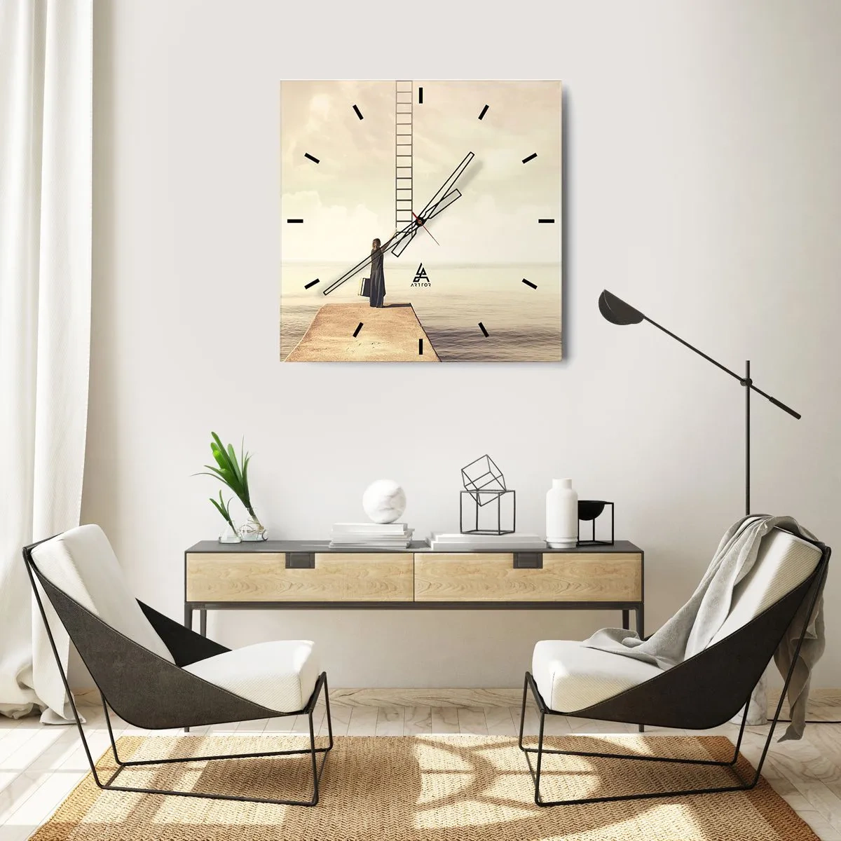 Wall clock - Clock on glass - Magical Trip - 30x30 cm