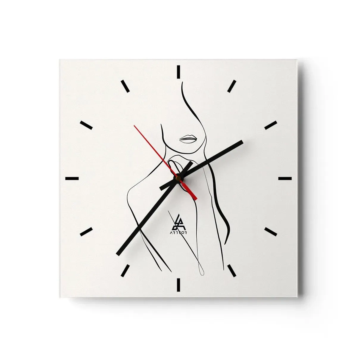 Wall clock - Clock on glass - Wave of Melancholy - 30x30 cm