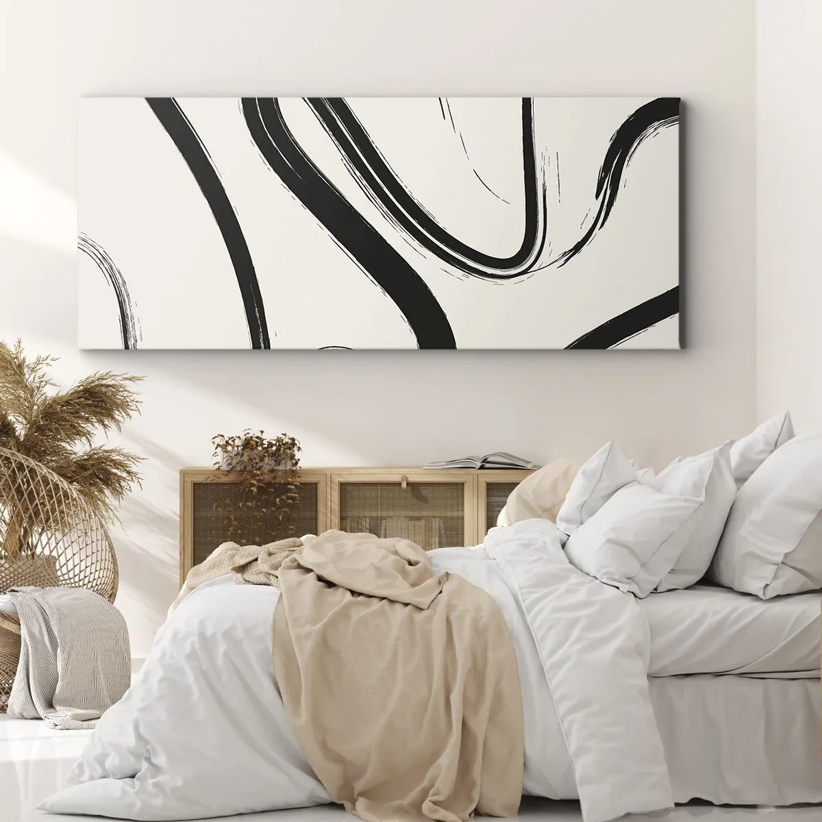 Canvas picture - Black and White Fancy - 90x30 cm