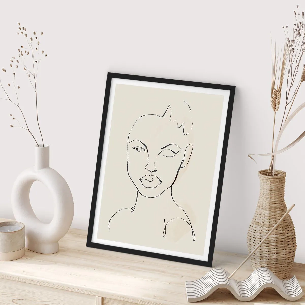 Poster in black frame - Outline of Sensuality - 40x50 cm