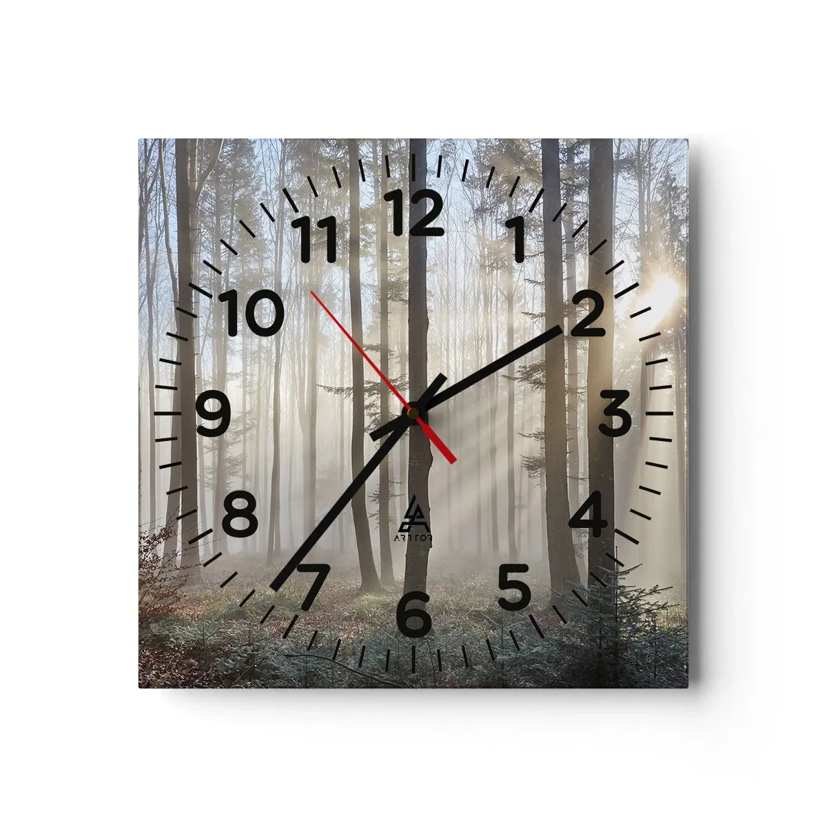 Wall clock - Clock on glass - Fog Has Woken up Too - 30x30 cm